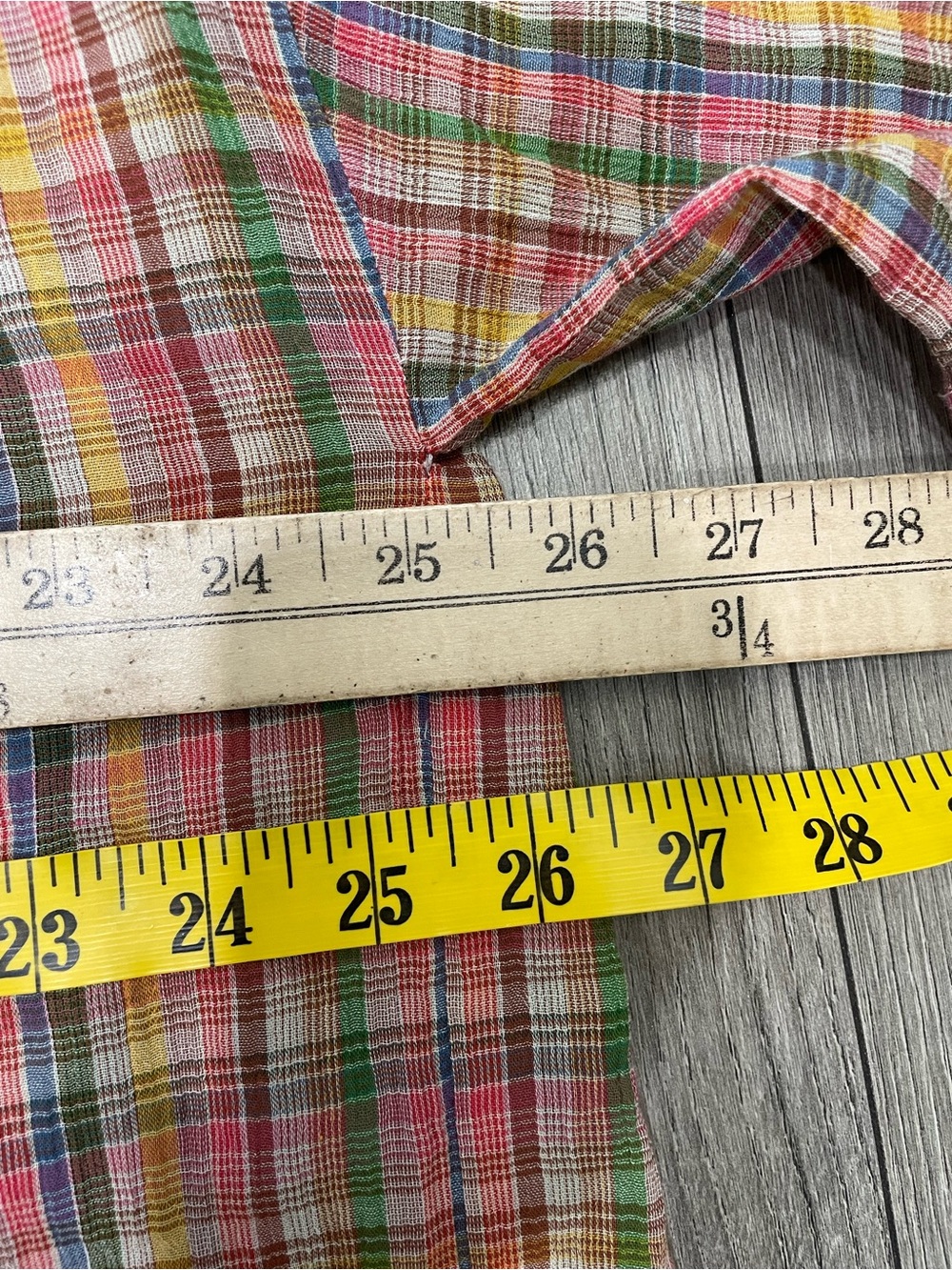 The Great Button-Up Plaid Shirt Women's Blouse Colorful 100% Cotton Size 2 - Picture 8 of 10
